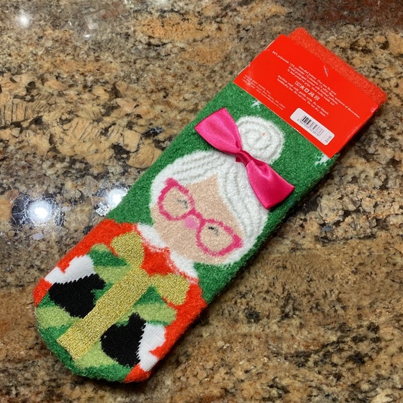 BBW Shea-Infused Lounge Socks, titled: Merry Christmas Love, Mr & Mrs Claus, NWT - Picture 2 of 6